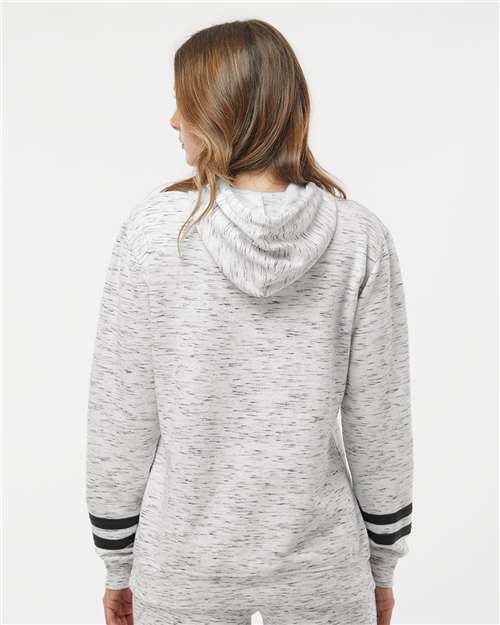 Women's Mélange Fleece Striped-Sleeve Hooded Sweatshirt - 8674 30