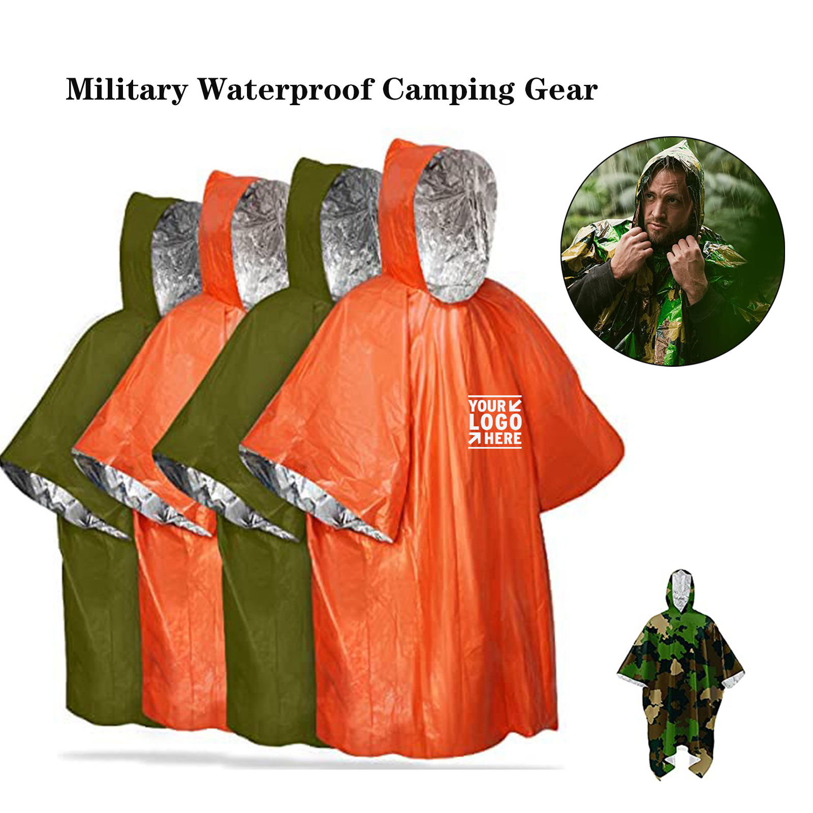 Emergency Rain Poncho with Mylar Blanket Liner