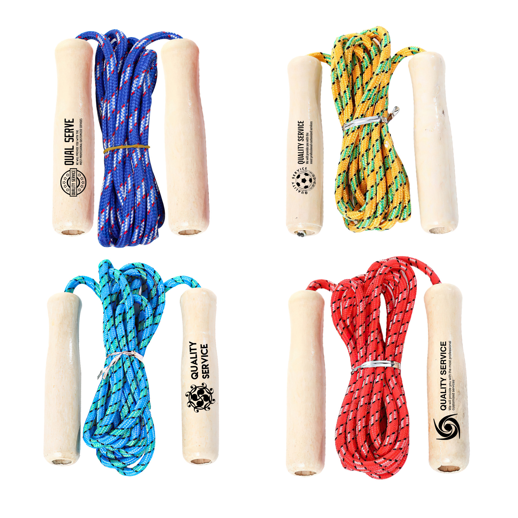 Colorful Wooden Handles Jump Rope 5
