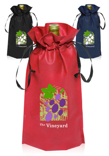 Non-Woven Vineyard Ribbon Drawstring Bags