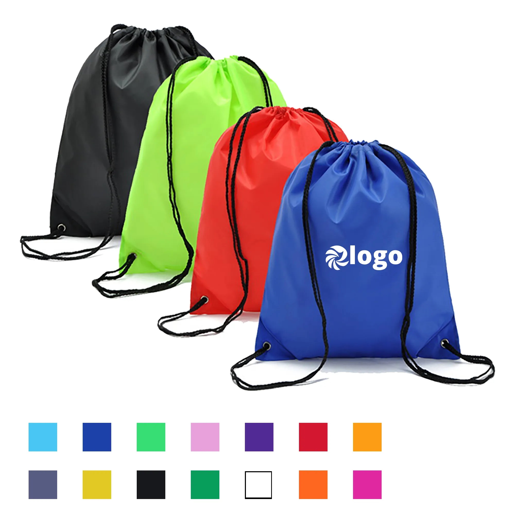 14"x17" 210DPolyester Drawstring Bag String Backpack