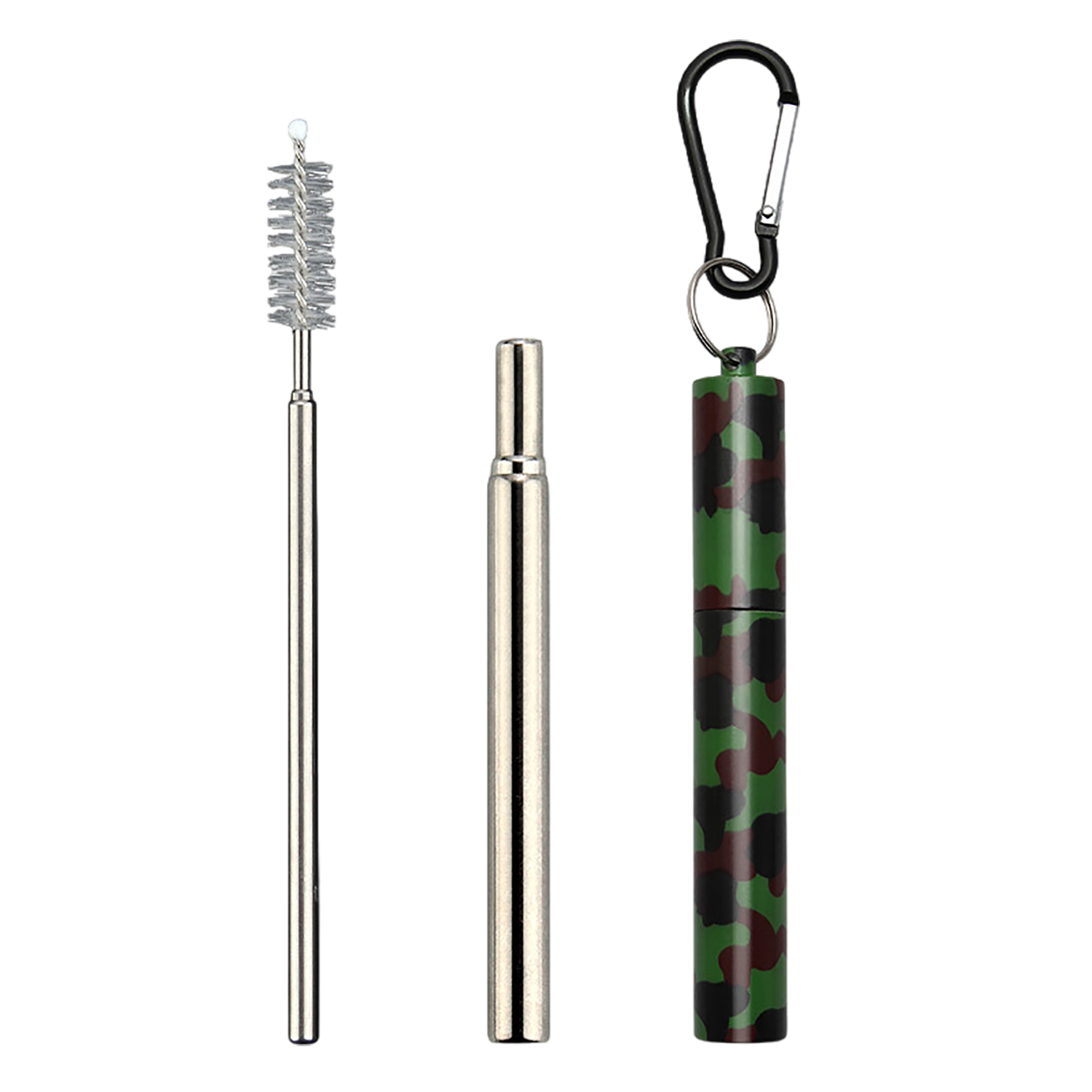 Reusable Stainless Steel Collapsible Straw with Case & Brush 9