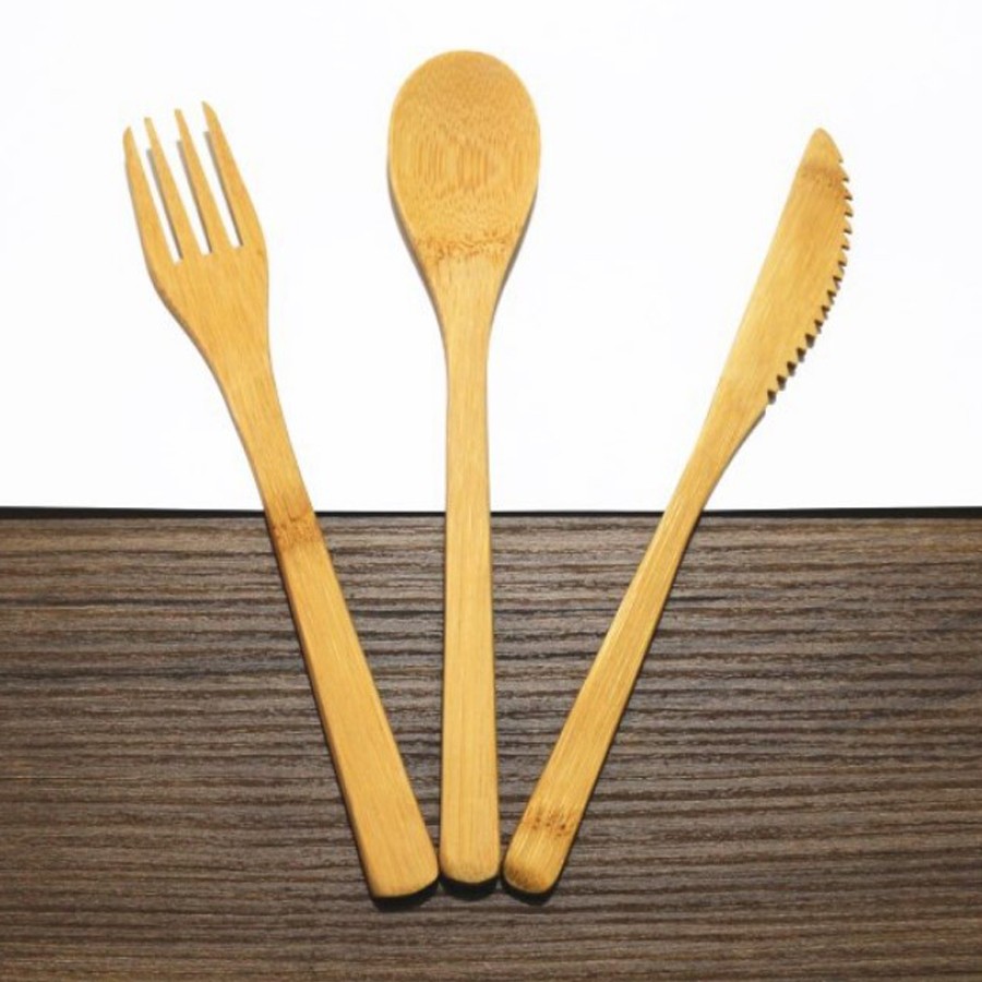 Reusable Eco-Friendly Bamboo Utensil Set with Metal Straw and Bag 2
