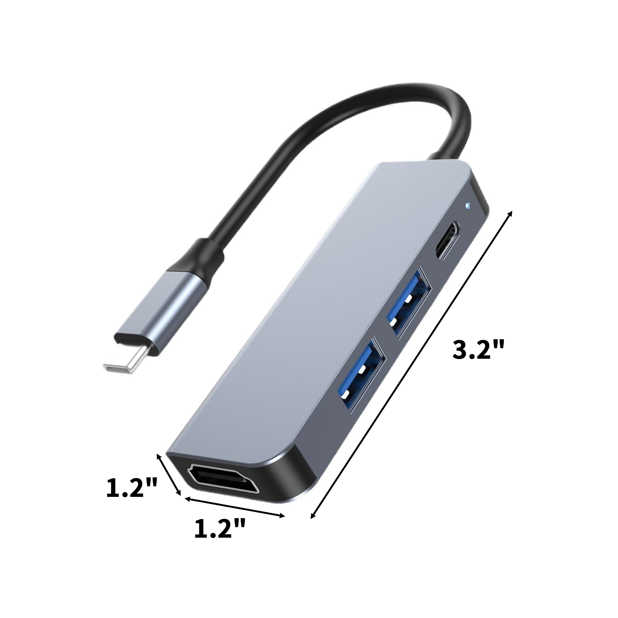 Universal Serial Bus Type C Hub Four In One Multi Port Adapter 2