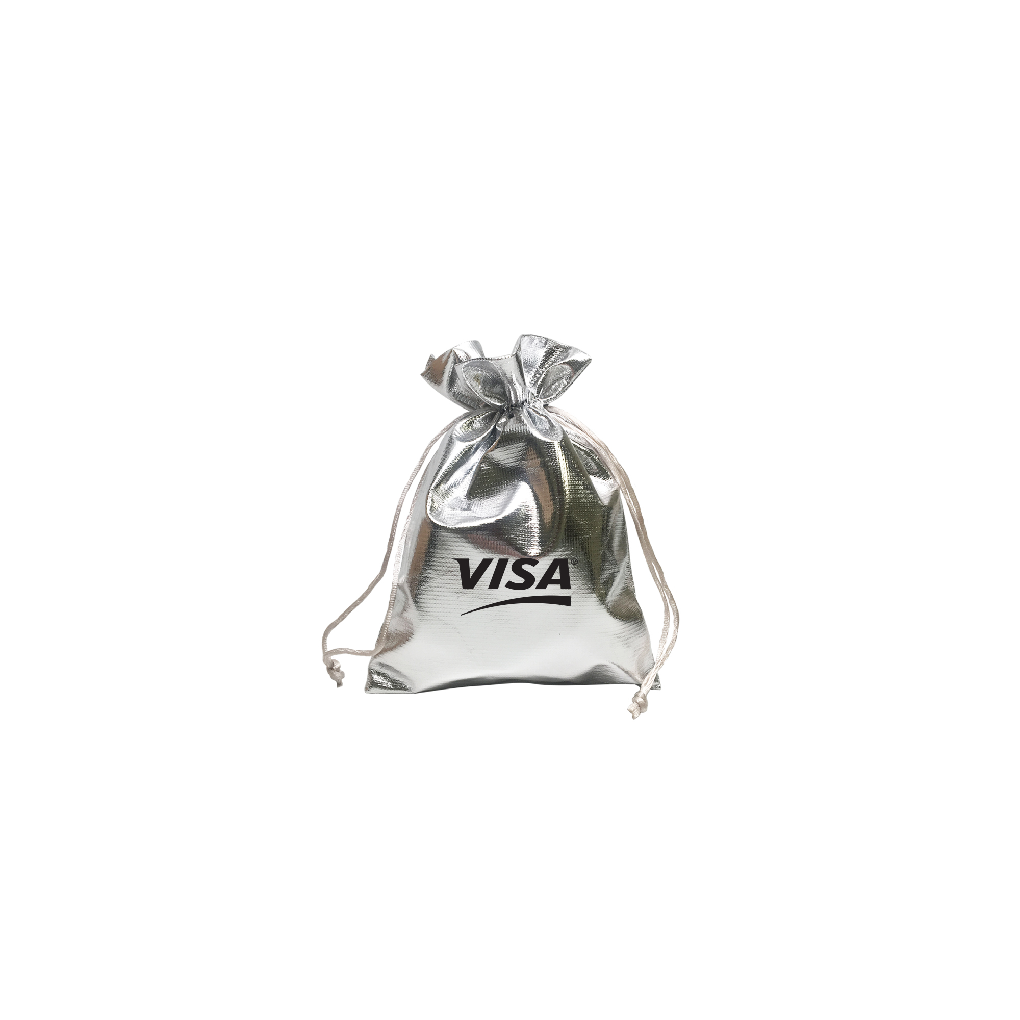 Small Metallic Lamé Drawstring Pouch 3