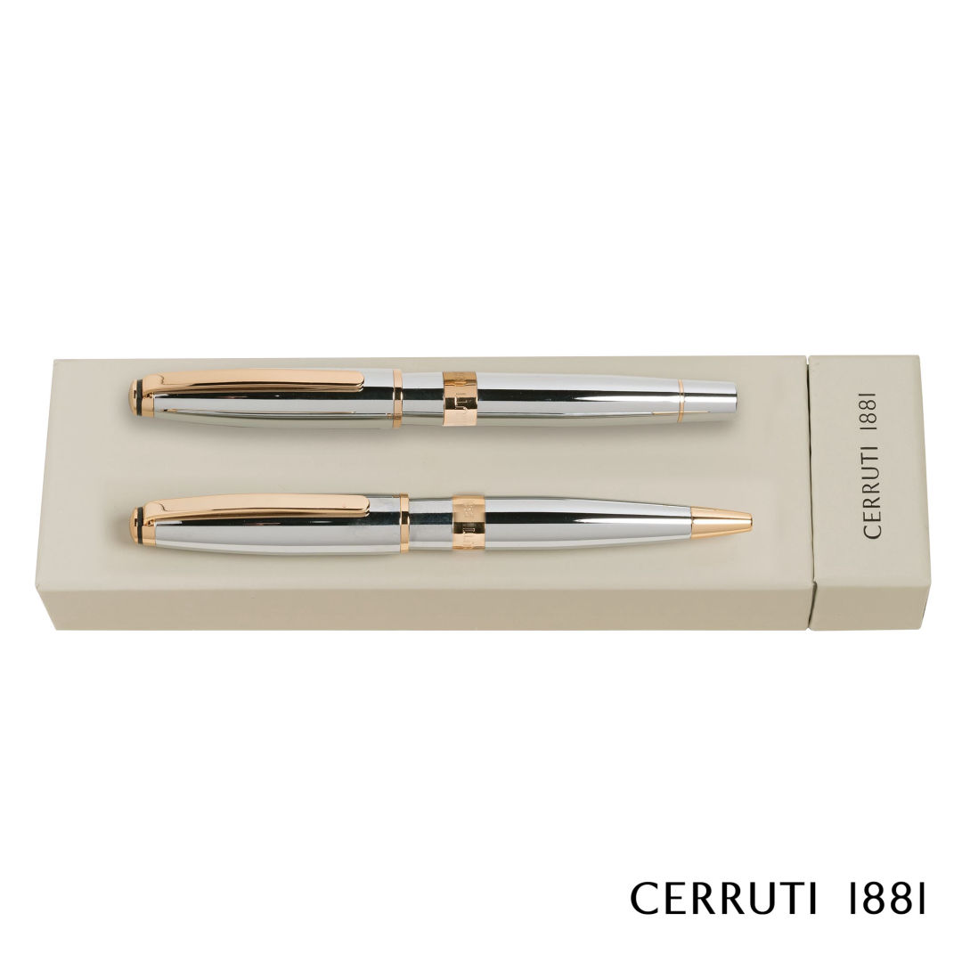 Cerruti 1881® Bicolore Ballpoint Pen & Rollerball Pen Set 2