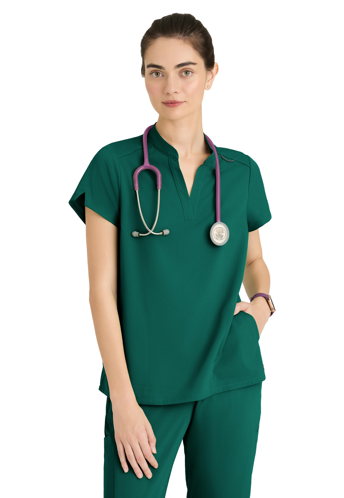 Grey's Anatomy Spandex Stretch - Women's Two-Pocket Avery Scrub Top 35