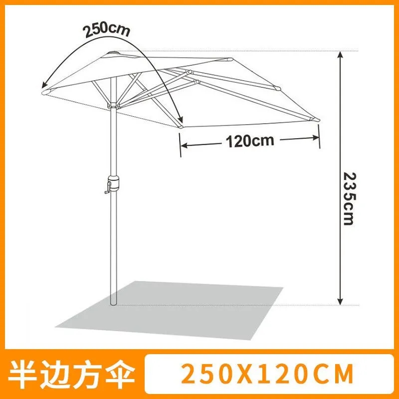 Half Round Patio Umbrella Outdoor 3