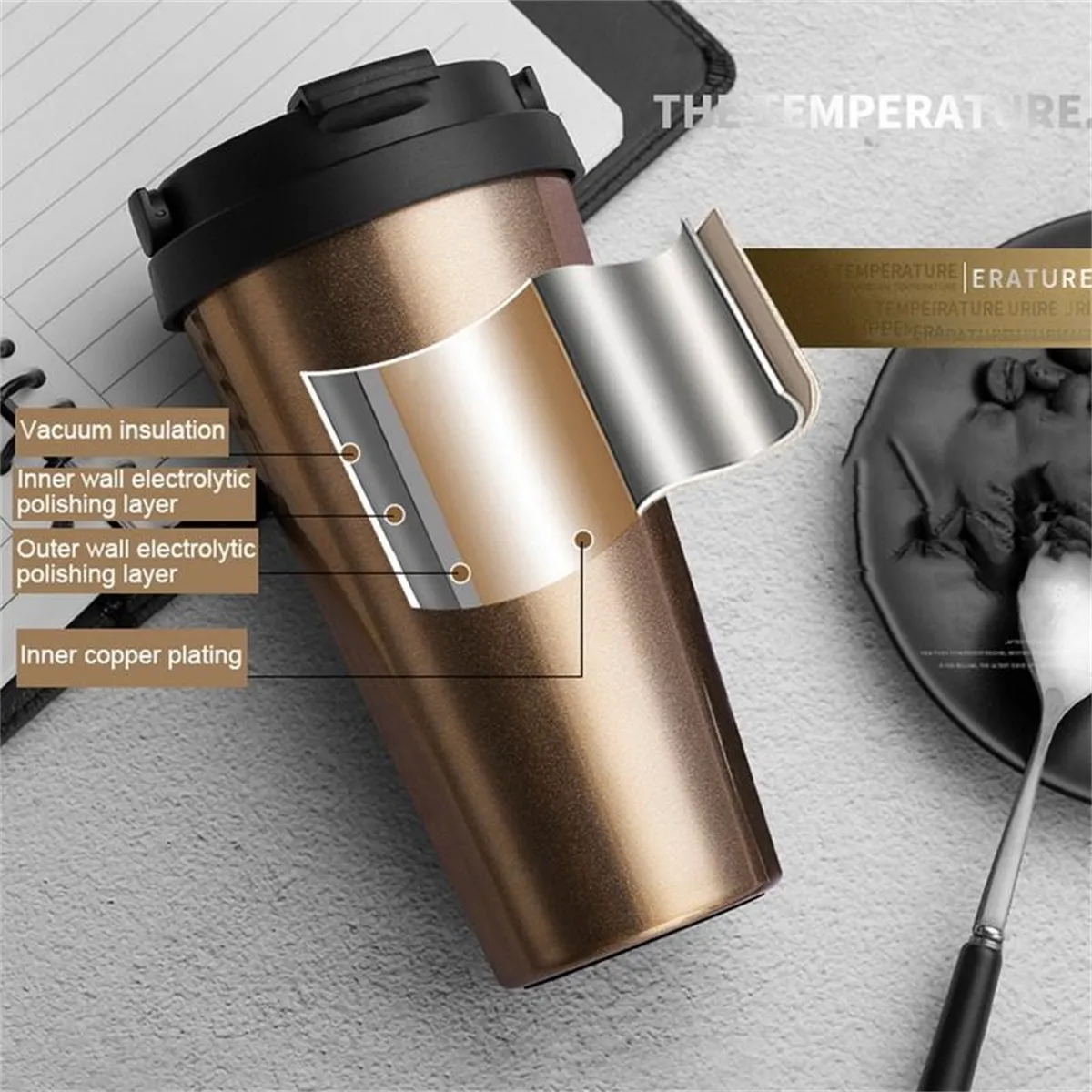 Custom Accent Stainless Travel Mug 2
