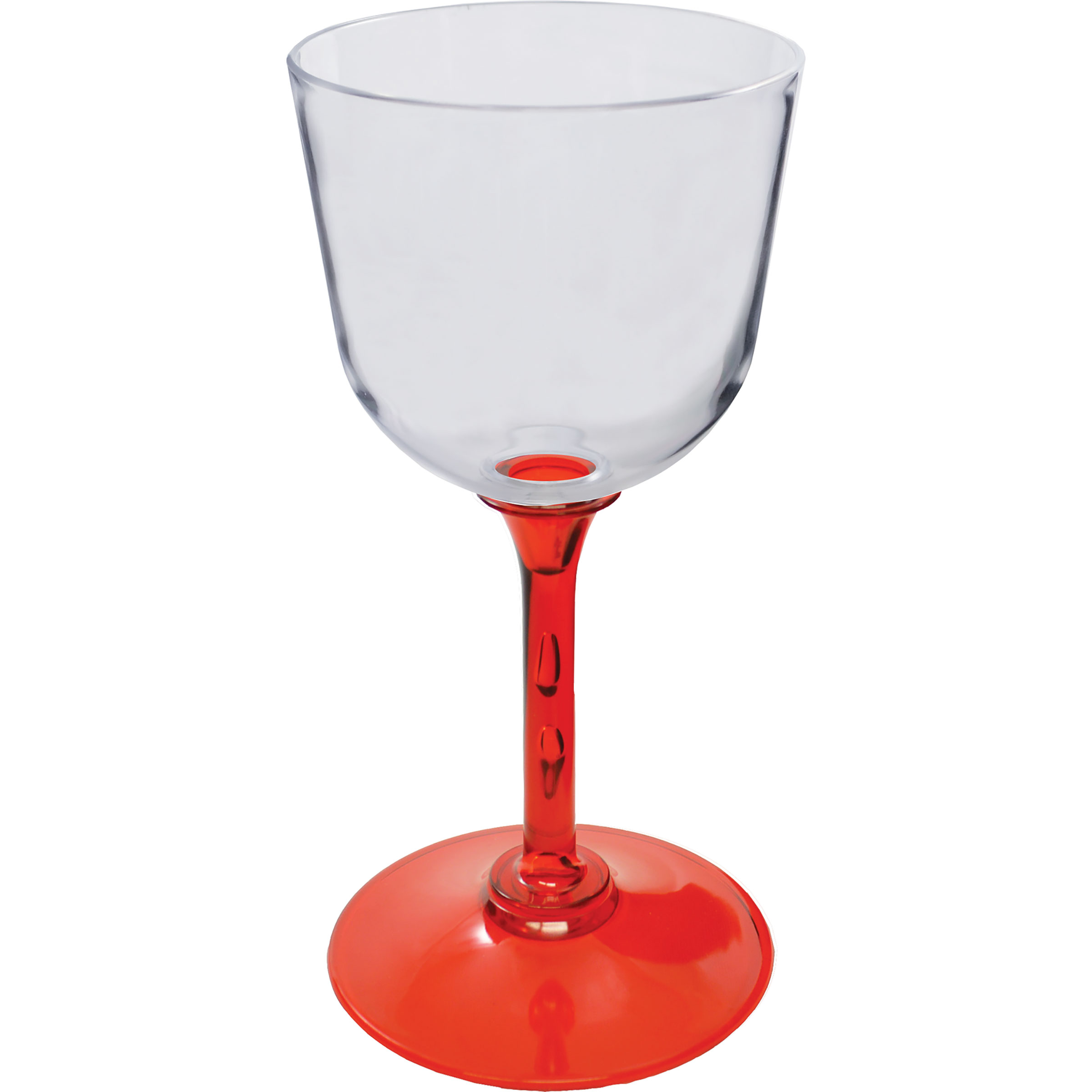 7oz Standard Stem Plastic Wine Glass with Your Choice of Stem Color