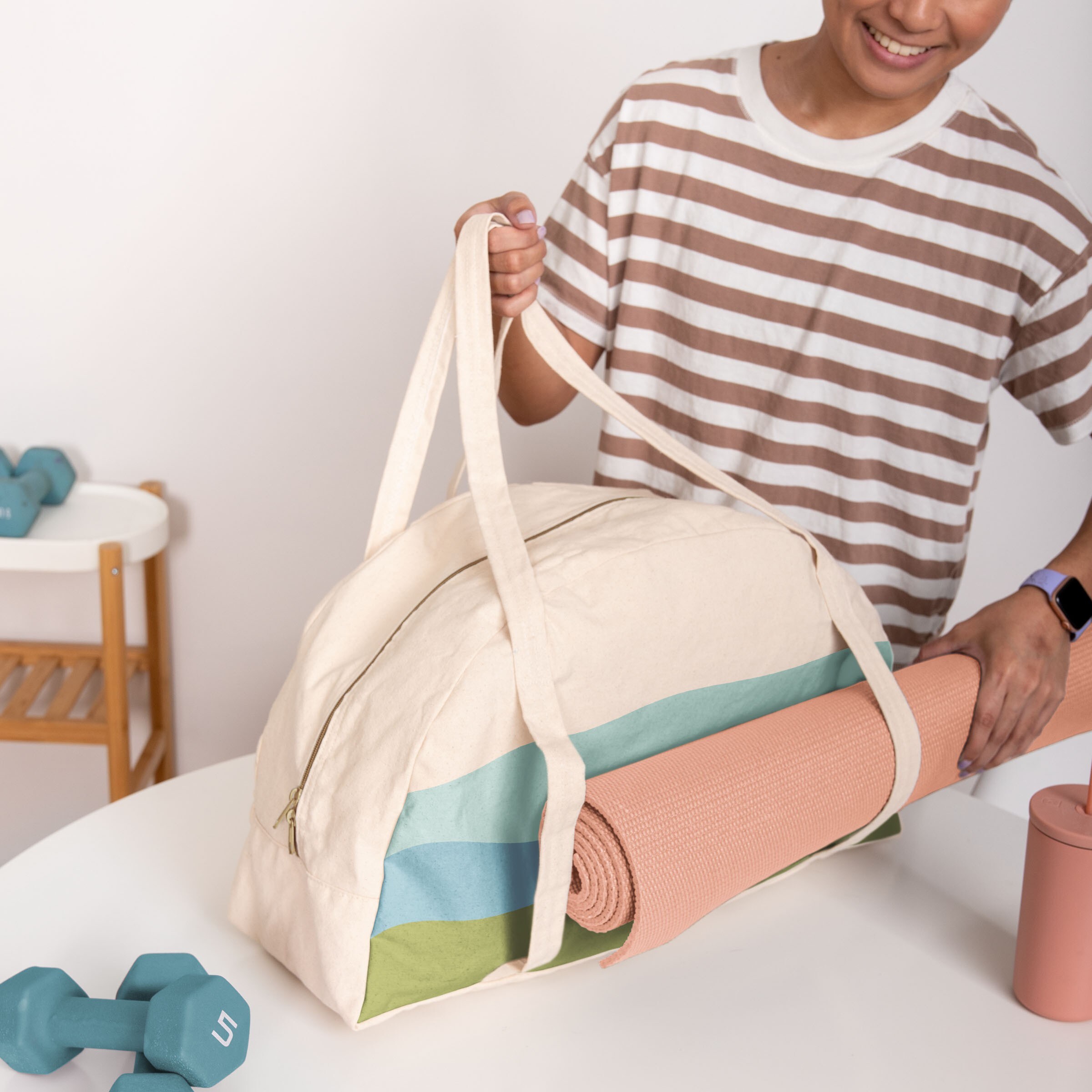SOMEWHERE YOGA TOTE - NATURAL CANVAS
