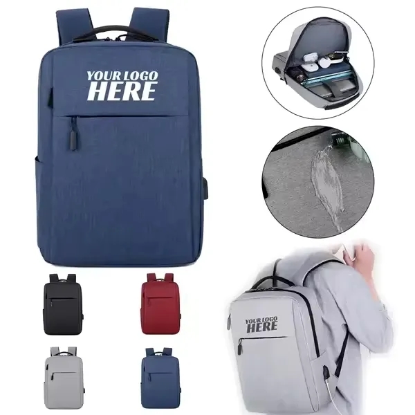 Business Slim Backpack with USB Charging Port 2