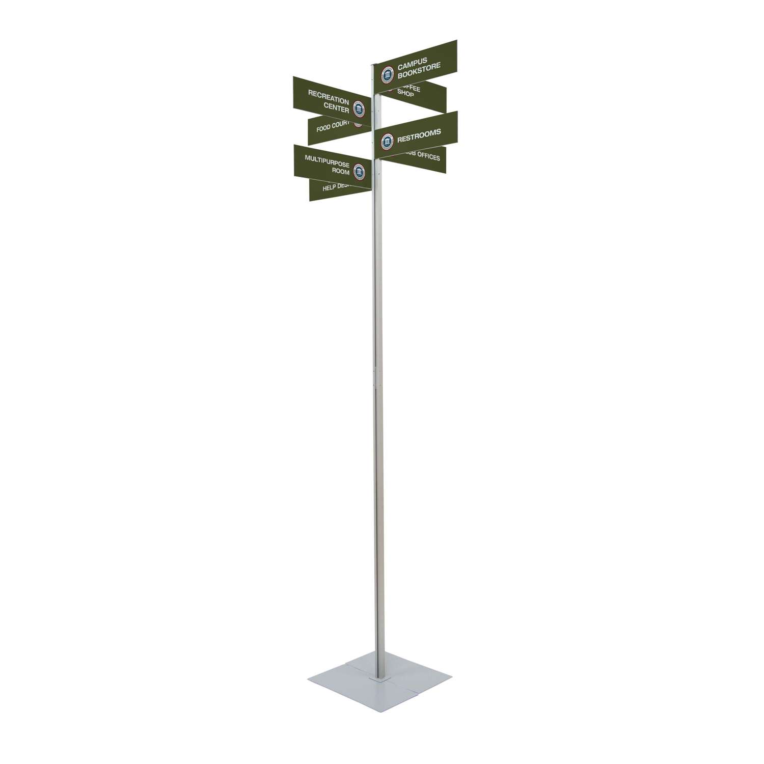 Wayfinding Rectangle Sign Post Kit (with Eight Double-Sided Imprinted Signs) 2