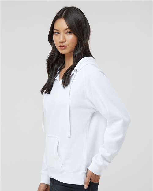 Women's Sueded V-Neck Hooded Sweatshirt - 8836 10