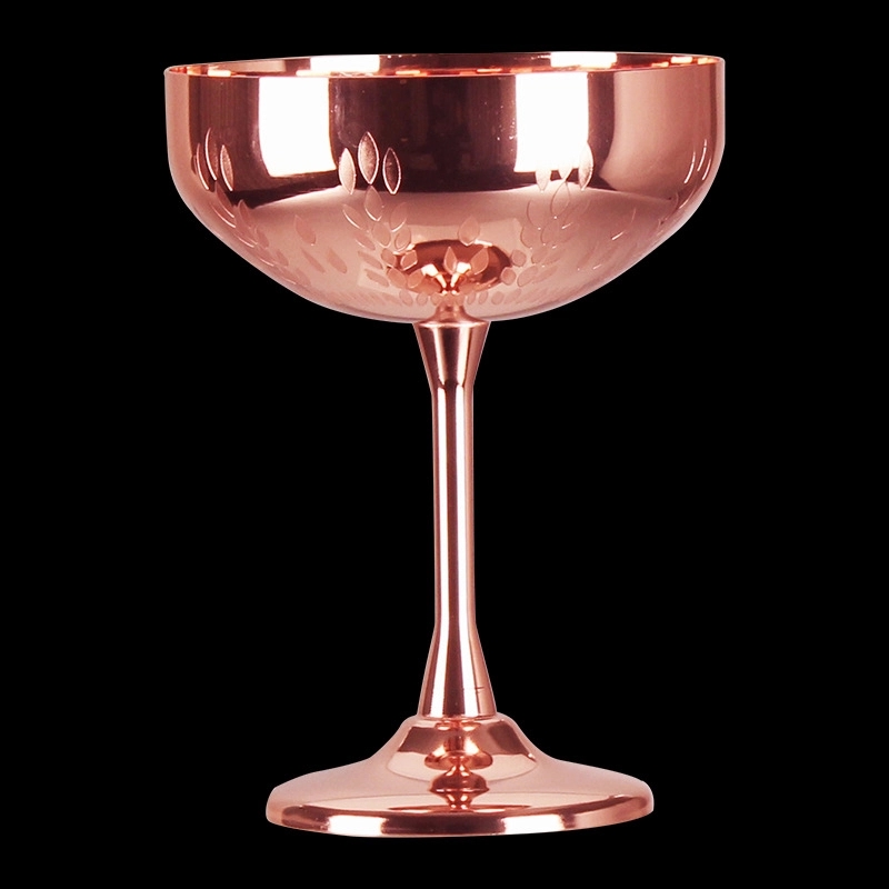 Custom 9 oz Stainless Steel Carved Martini Glass 13