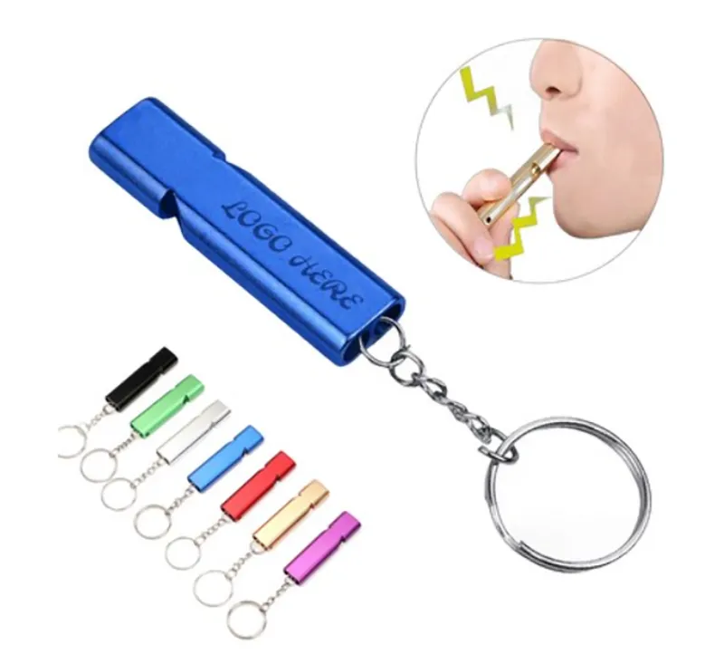 Emergency Survival Double Tube Whistle Keychain 4