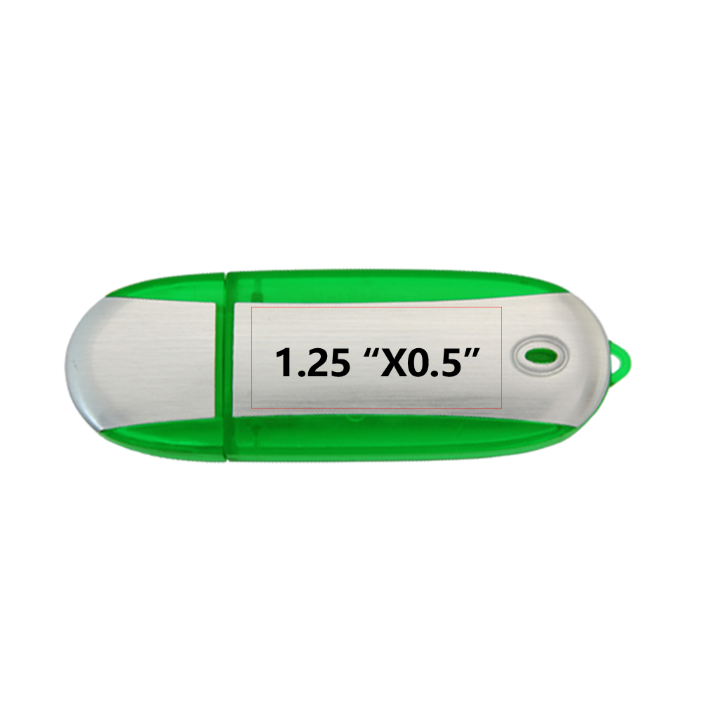 Lemont Brushed Aluminum Oval USB Flash Drive