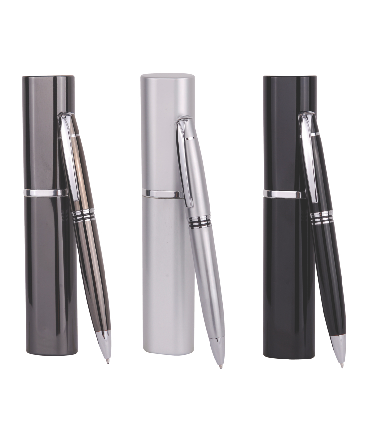 Union Printed - Twist Metal Ballpoint Pen w/ Matching Case Set 2