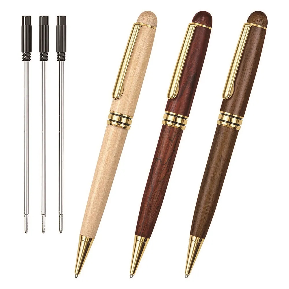 Luxury Wood Ballpoint Pens with Extra Refills Gift Set 8
