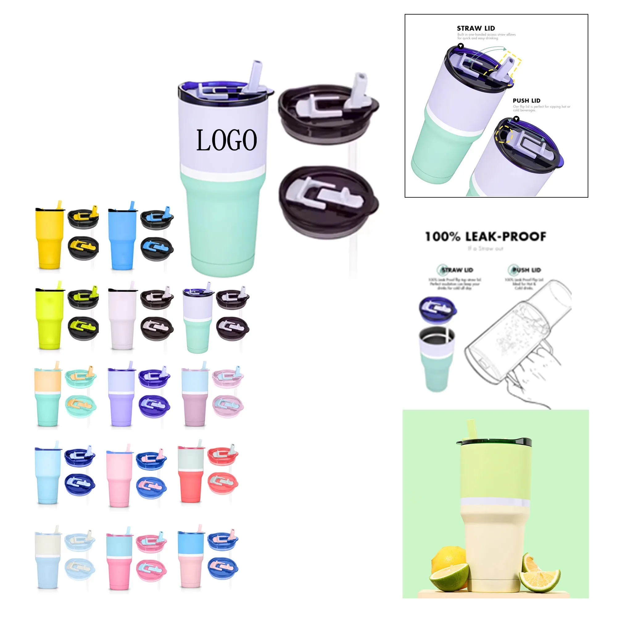 Tumbler with straw Lids 30oz 6