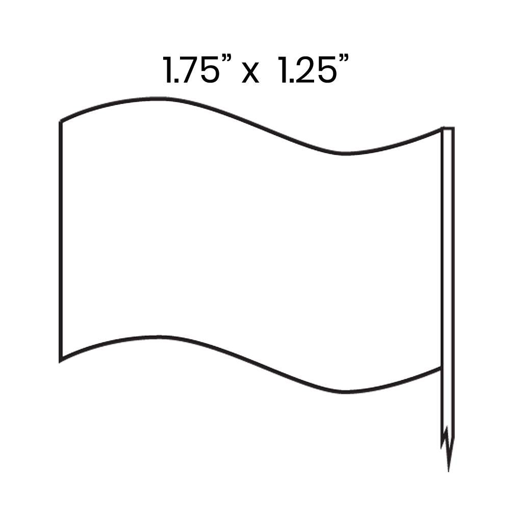 3.14 Inch Bulk Custom Toothpick Flags - Medium Wavy - 1.75" x 1.25" 4