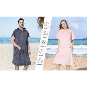 Plain Pink Oversized Hooded hoodie Beach Towel 4