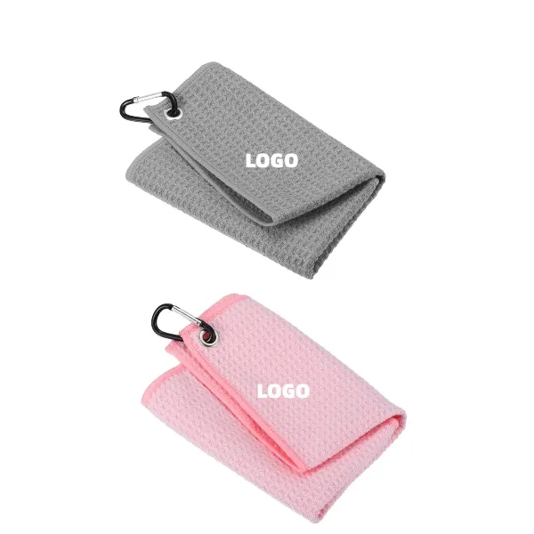 Convenient Microfiber Waffle Pattern Golf Towel 4