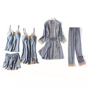 5 Pieces Pijamas Woman Pajamas Set For Women 4