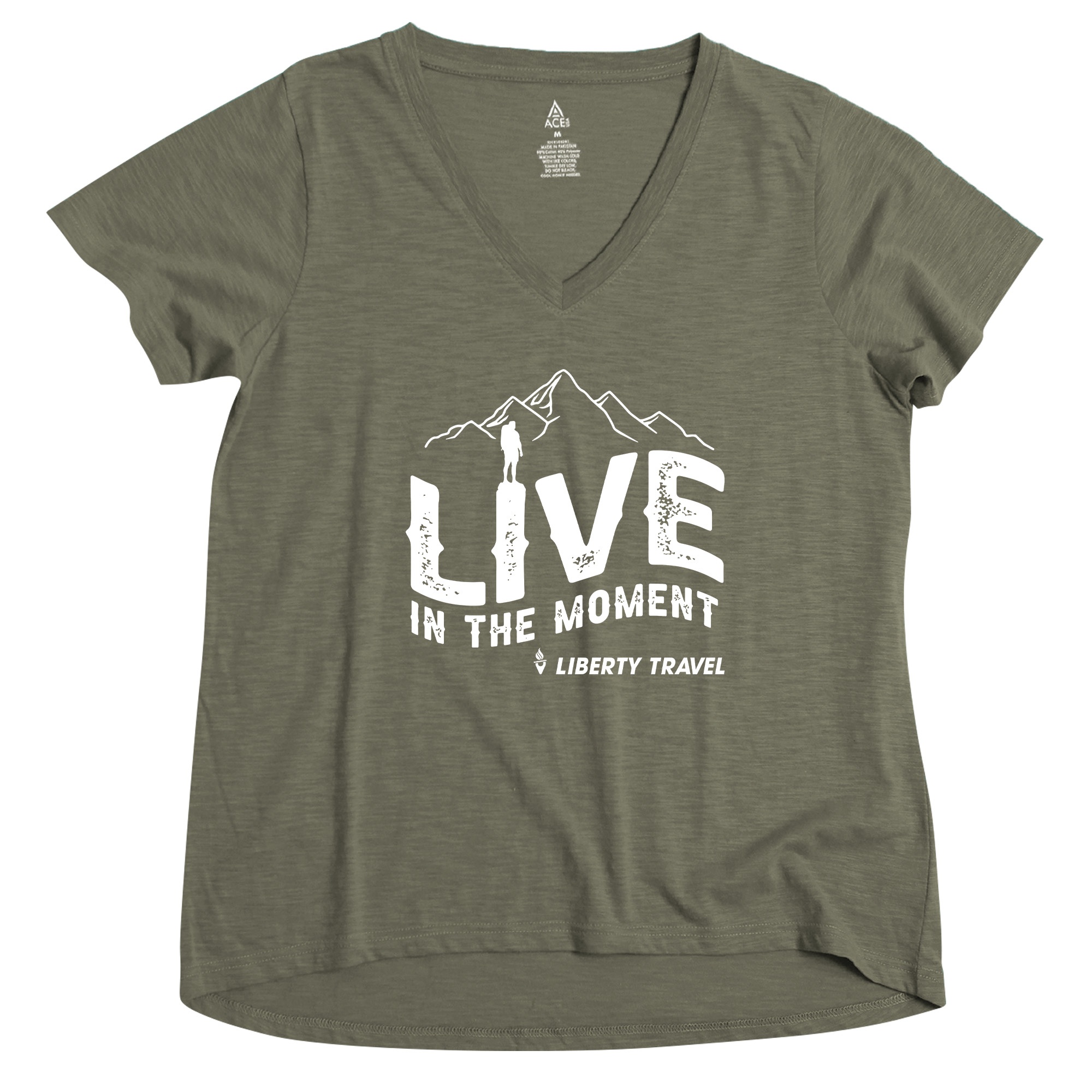 ACE Ladies' Slub A-Line V Neck T-Shirt 3