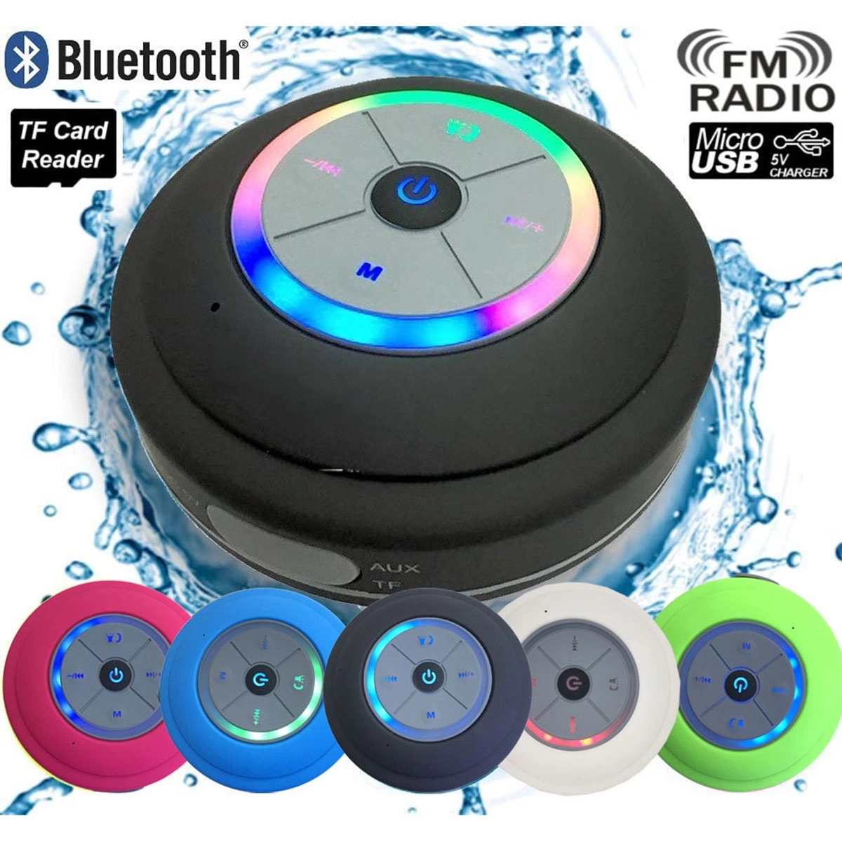 Waterproof Bluetooth Speaker With LED 4