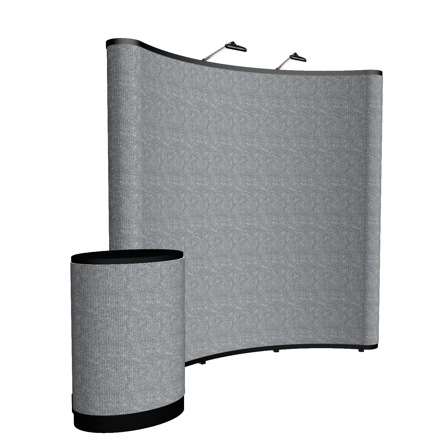 8' Curved Show 'N Rise Floor Display Kit (Fabric) 7