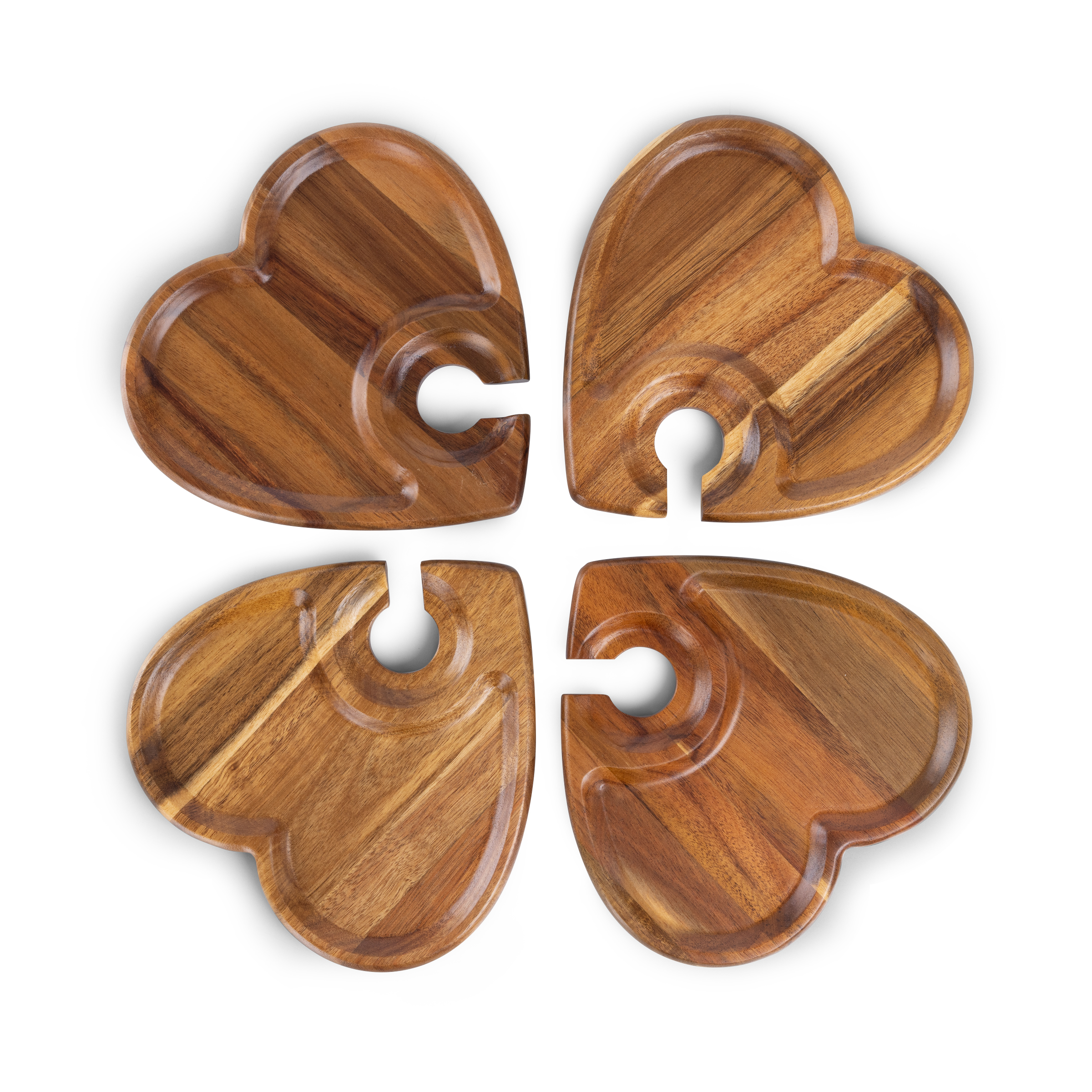 Heart Shaped Wine Appetizer Plate Set of 4 4