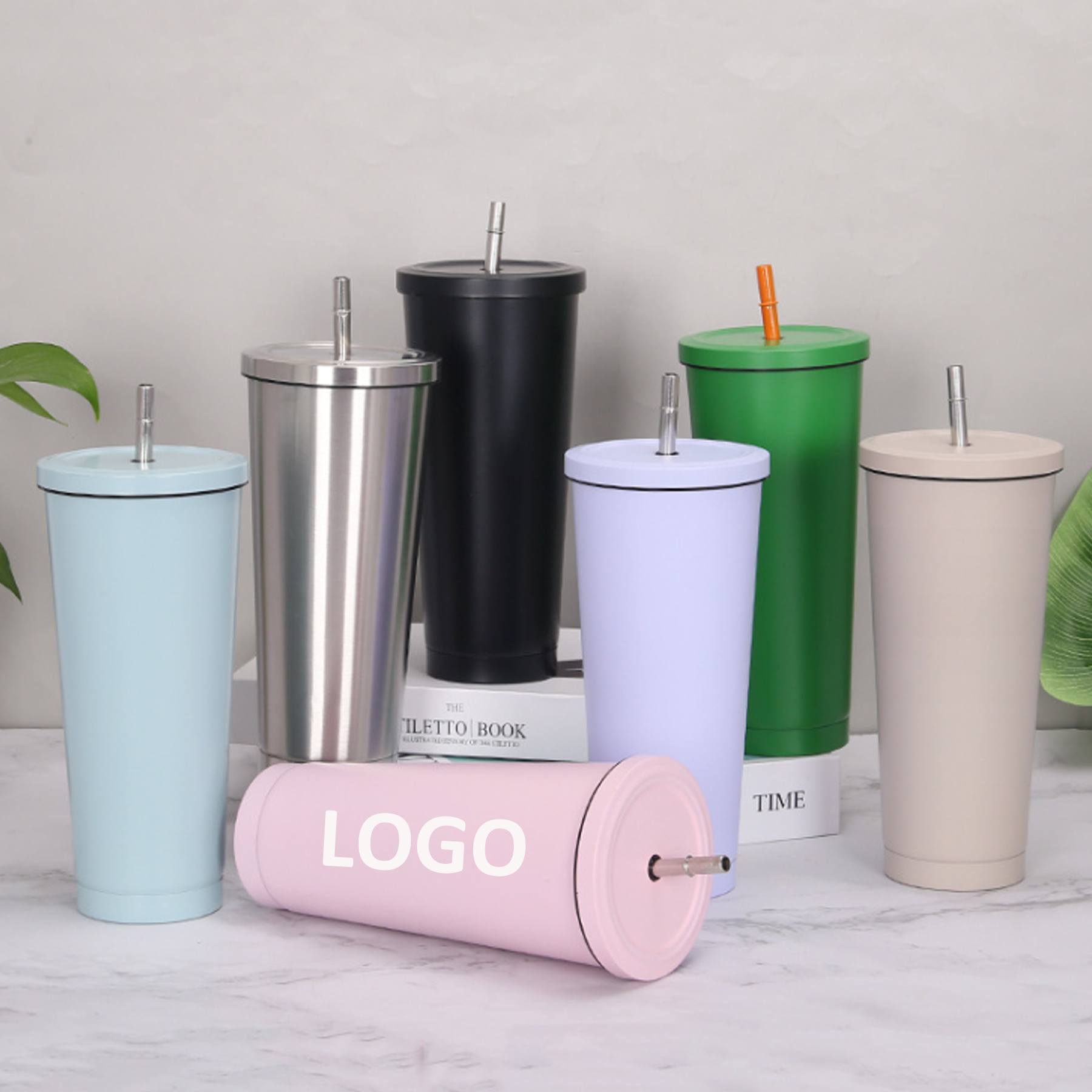 Classics Stainless Steel Tumbler Coffee Mug With Straw 1