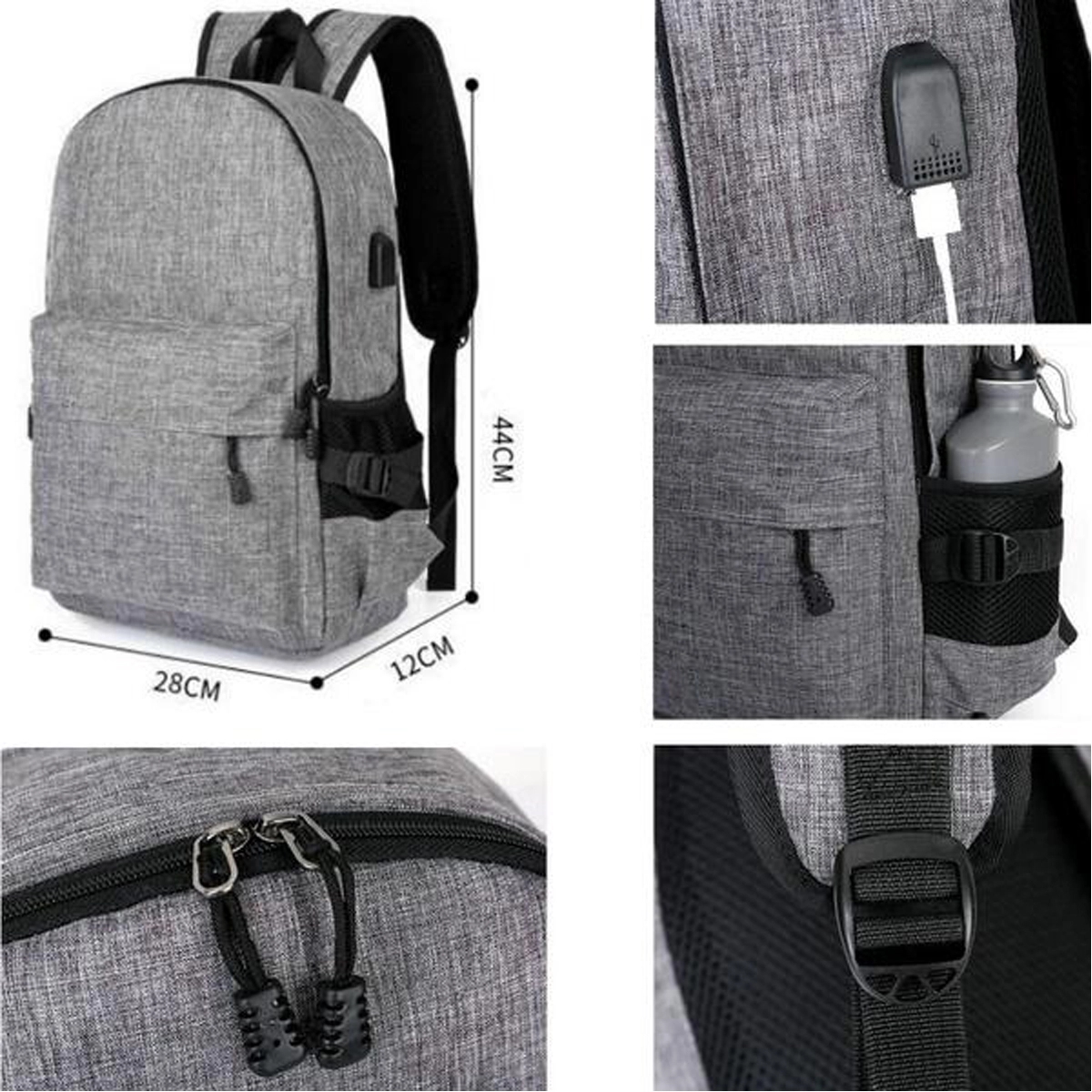 Anti-theft Backpack with USB Charging Port 3