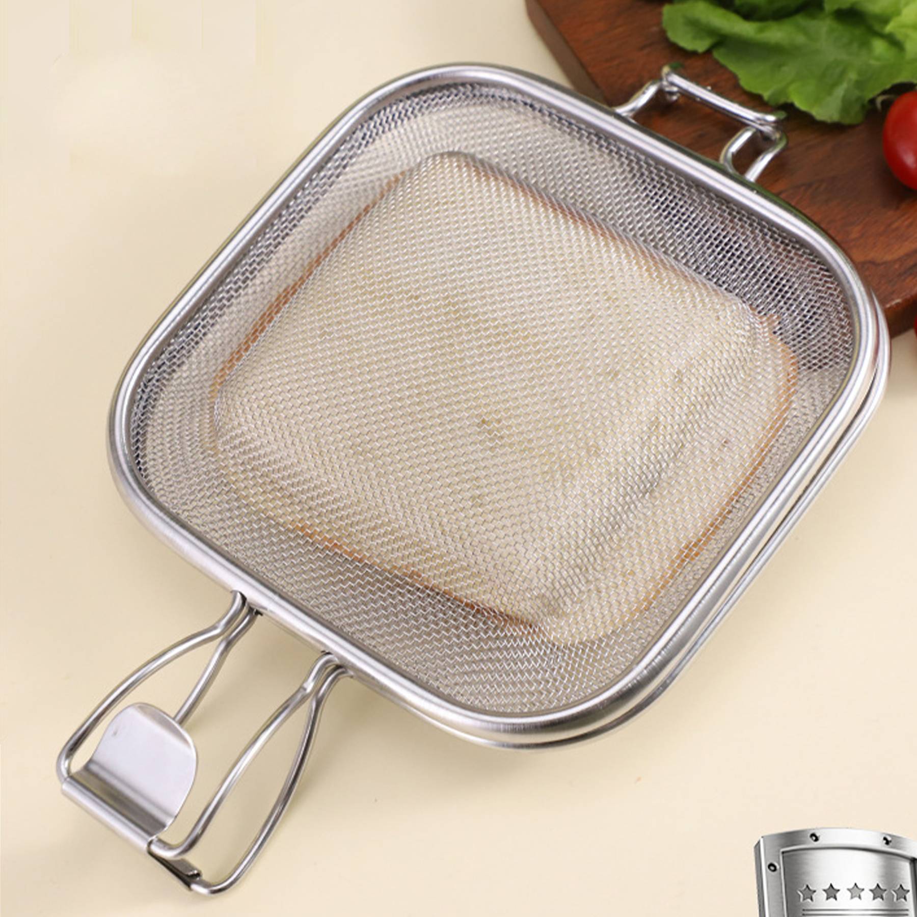 Stainless steel hand-pressed sandwich grill 2