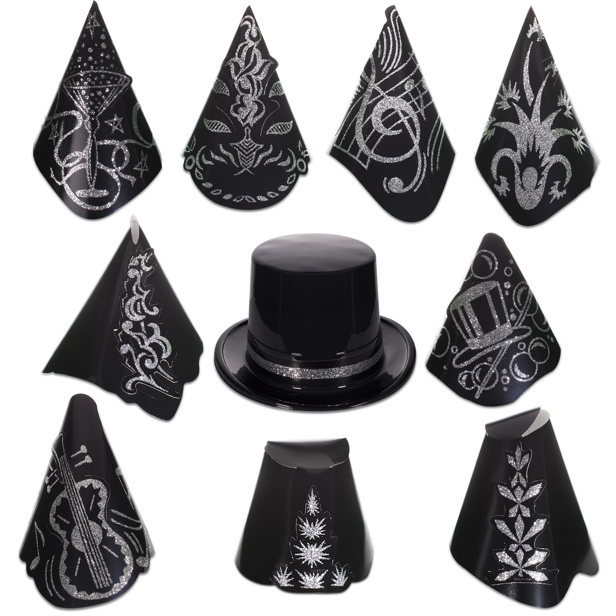 Gatsby Black and Silver New Year's Eve Party Kit 2