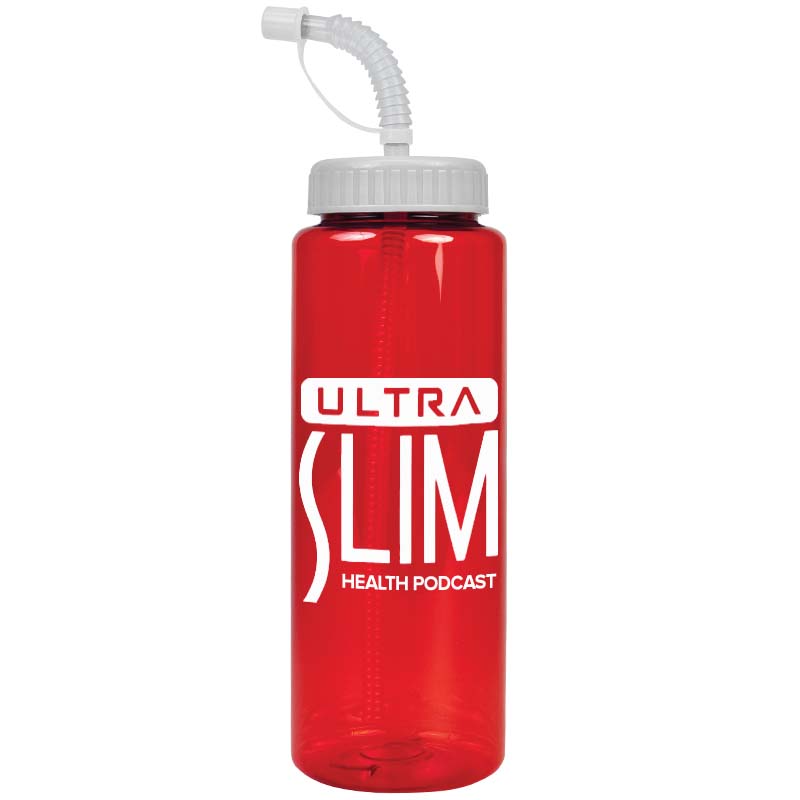 The Guzzler - 32 oz. Transparent Bottle with Straw 3