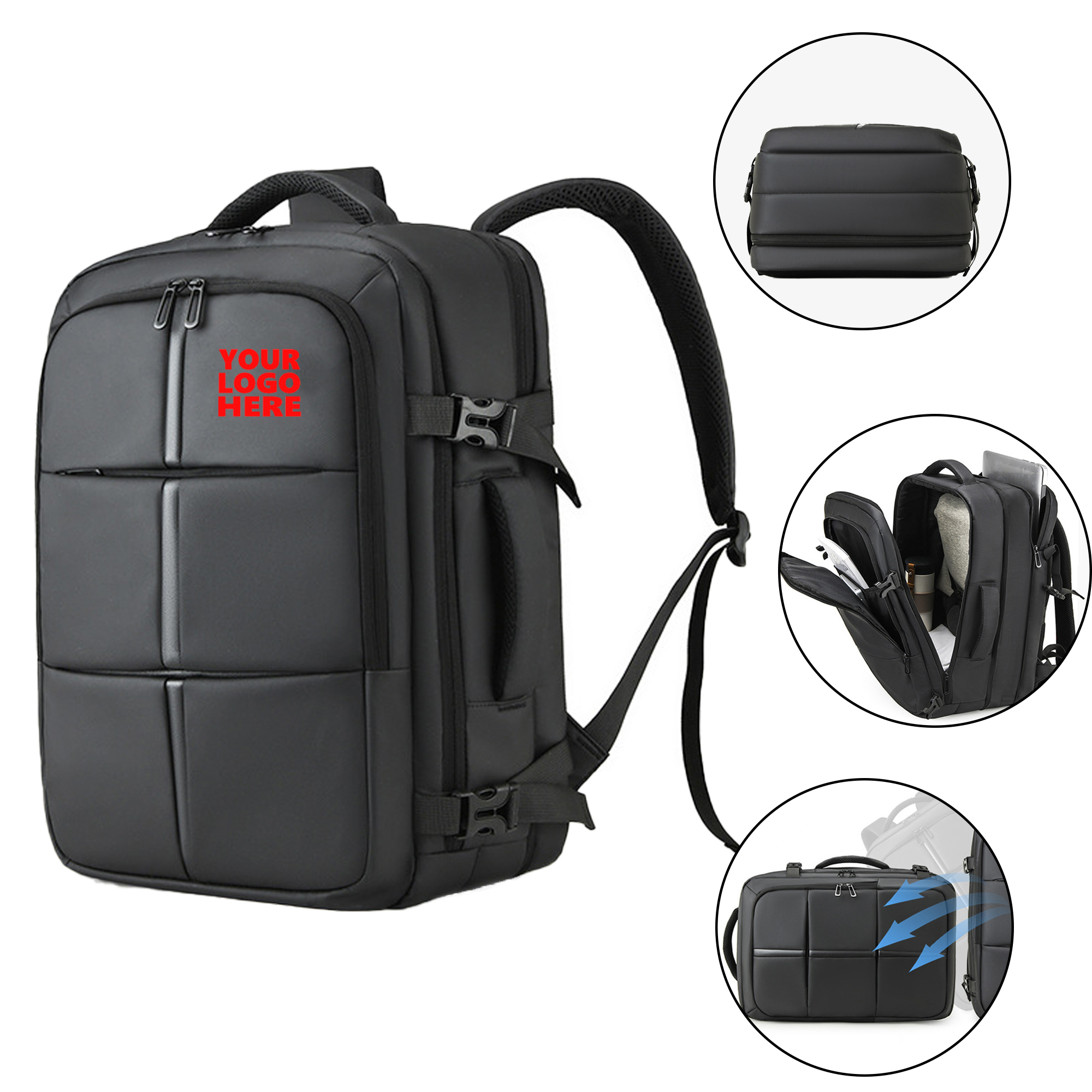 Expandable Business Travel Backpack with USB Charging Port 2