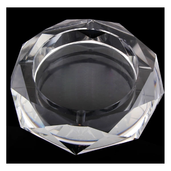 Large Octagon Crystal Ashtray - 7.1" 4