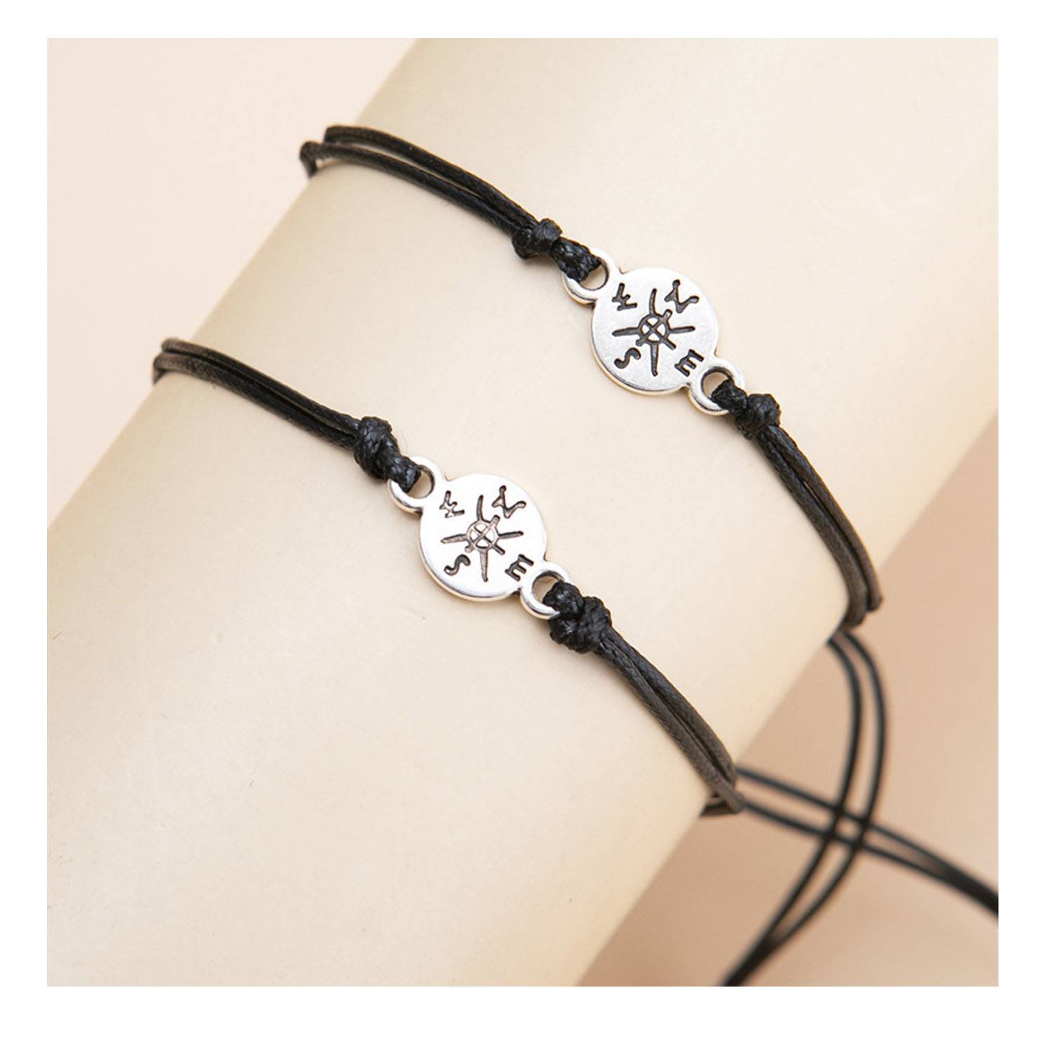 Graduation Gifts compass hand woven adjustable card bracelet 4