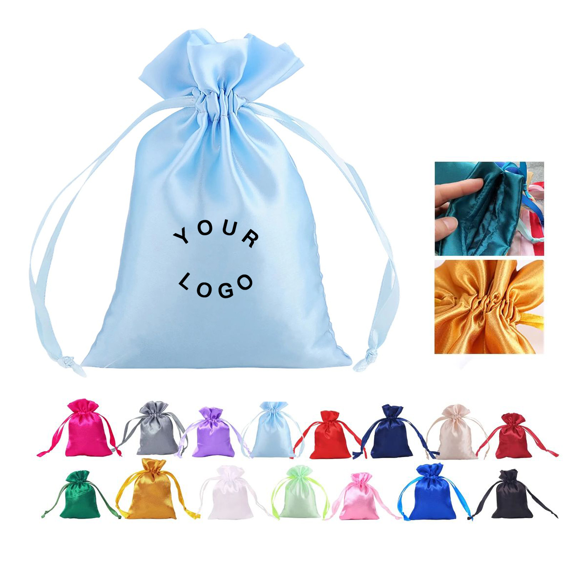 Mini Satin Look Gift Bag with Ribbon Closure 2