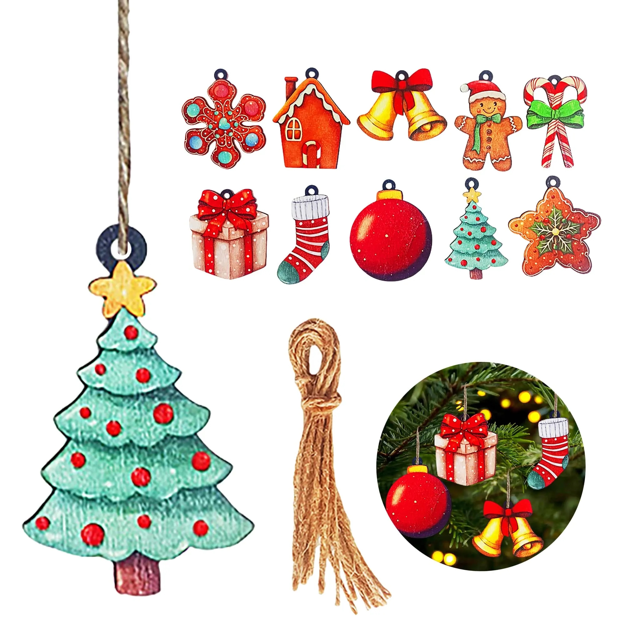 Christmas Decor Wooden Pieces 2