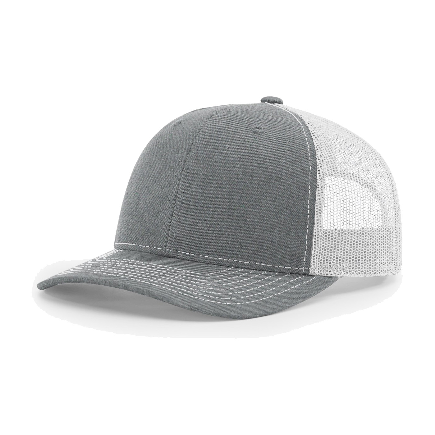 Richardson 112 6-Panel Snapback Trucker Hat w/Leatherette Adhesive Patches or Embroidery 11