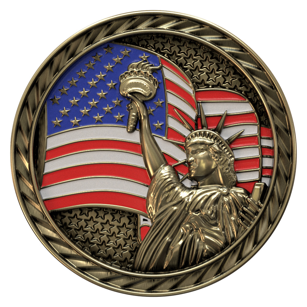 Texture Tone® Antique Gold Double Sided Liberty Coin (2")
