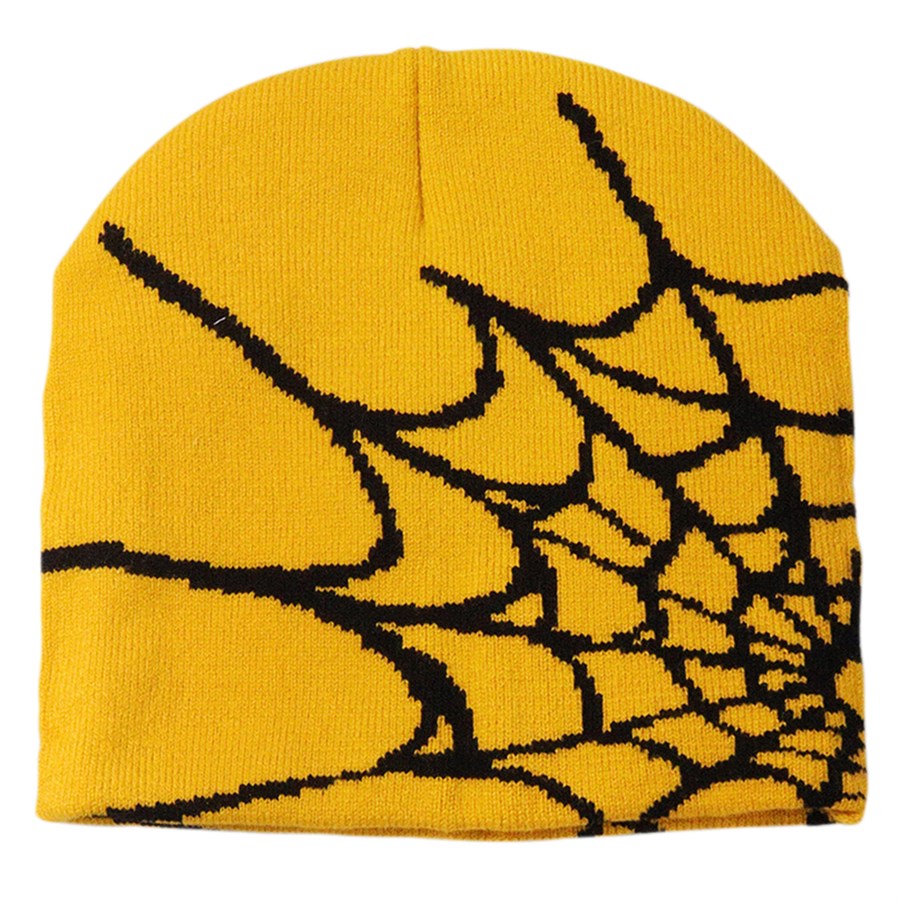 Spider Web Pattern Beanie with Custom Logo