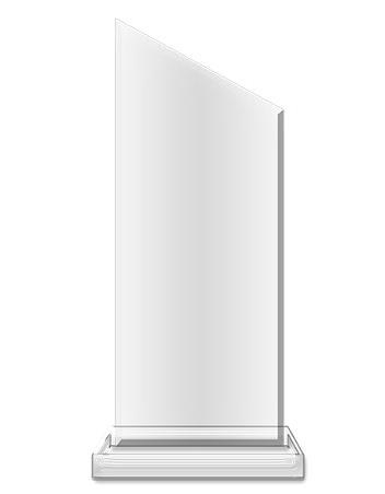 Blank Acrylic: Wedge 4x16" Clear with clear base. 2