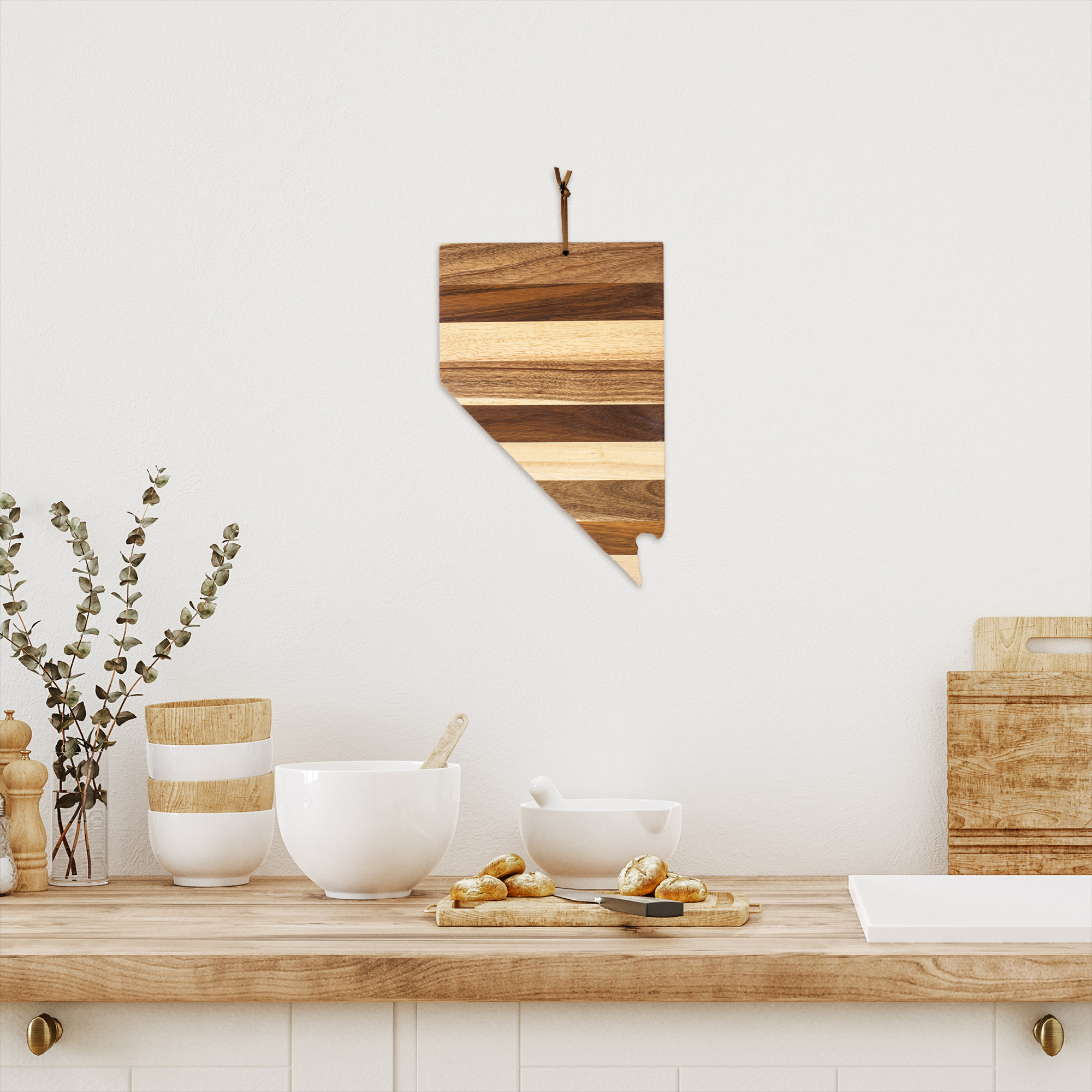 Rock & Branch® Shiplap Series Nevada State Shaped Wood Serving and Cutting Board 3