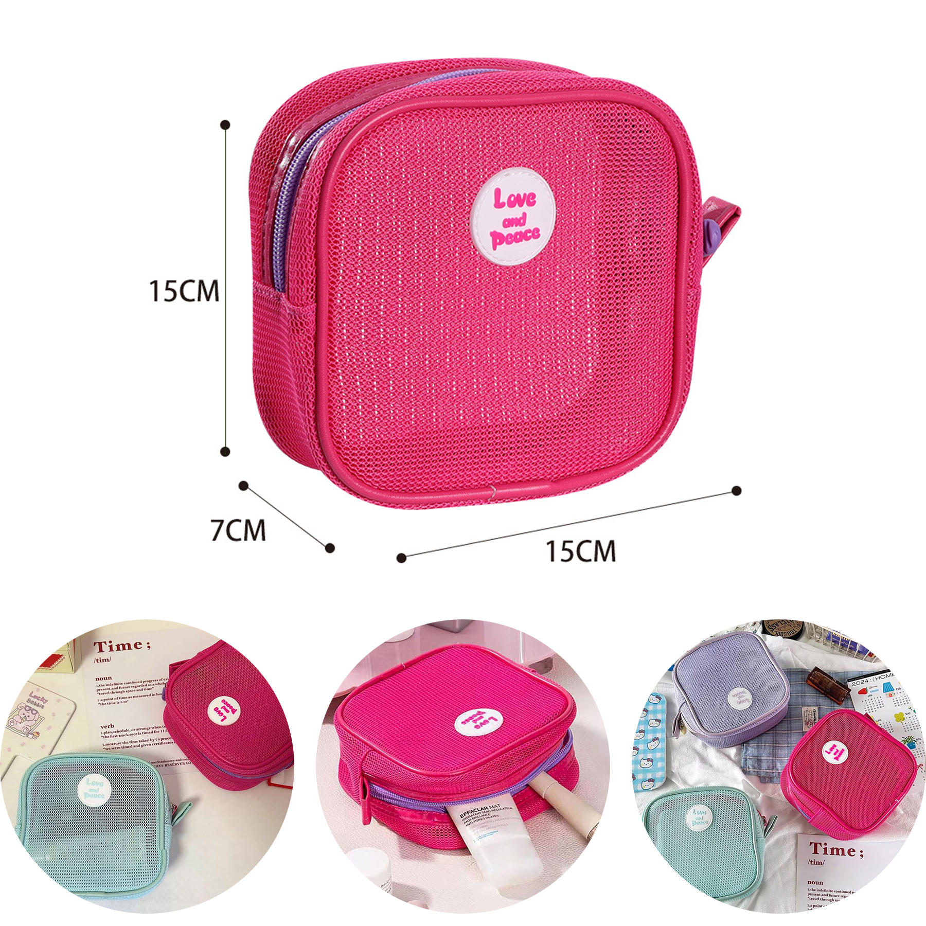 Mesh Zipper Cosmetics Pouch 2