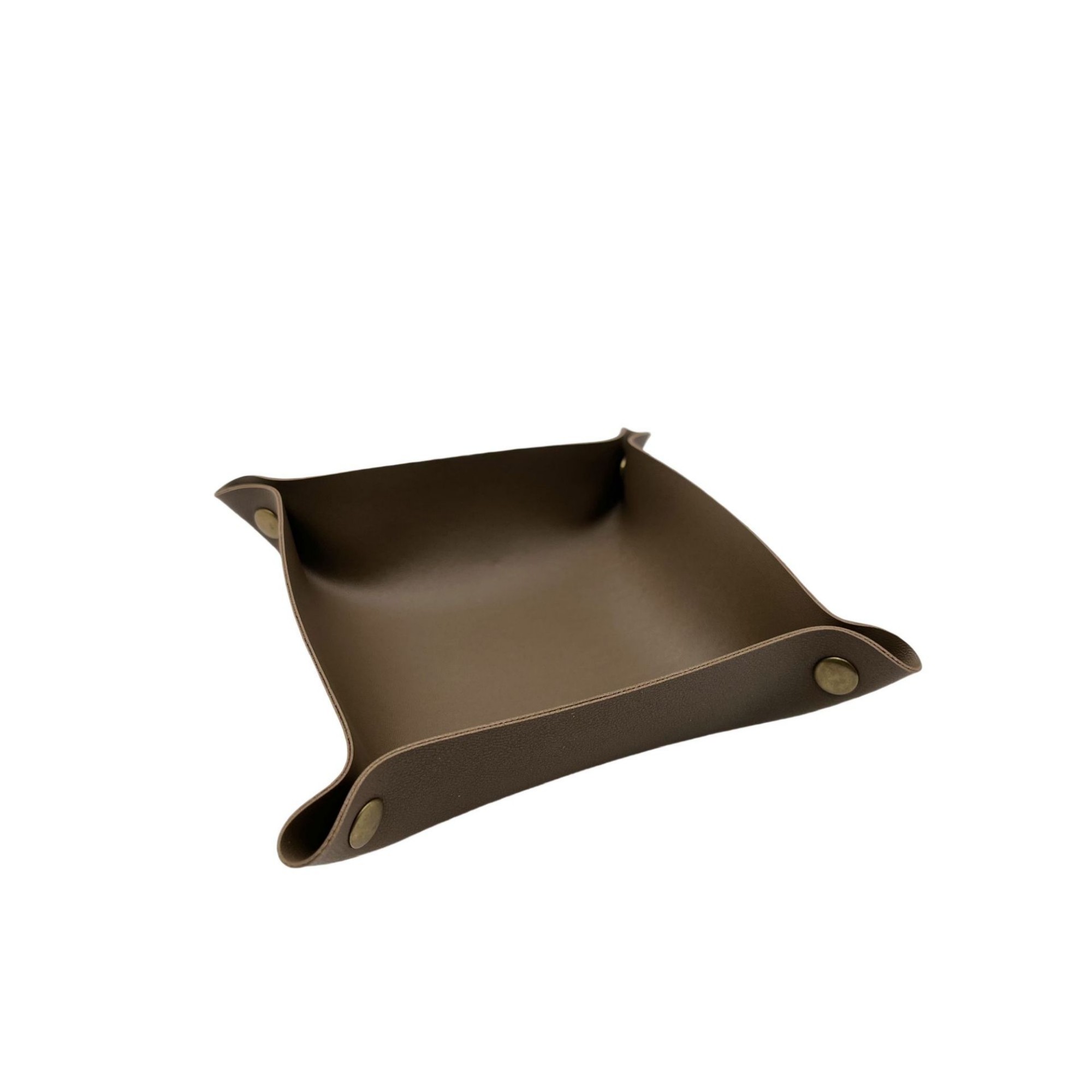 PU Leather Foldable Valet Tray With Snap Corners 7.87" 12