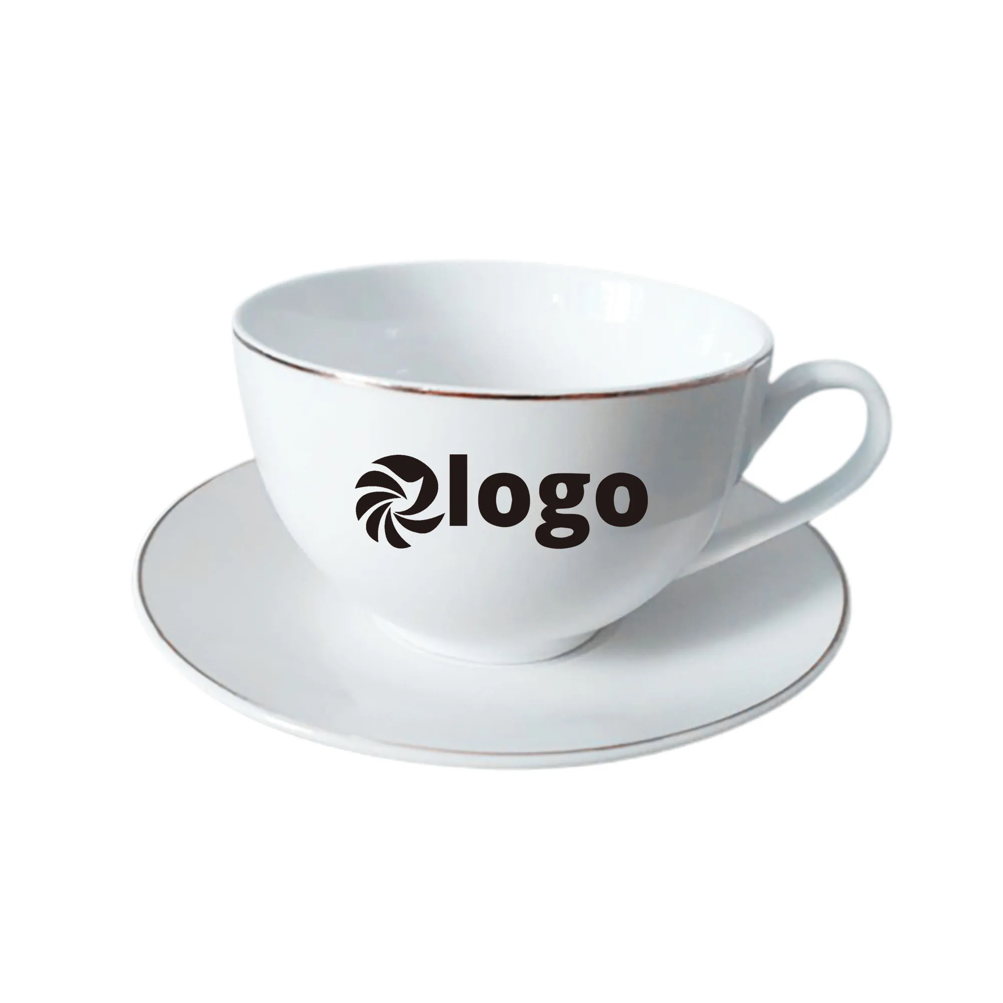 7.5 Oz. Porcelain Phnom Penh Coffee Mugs with Saucer 1